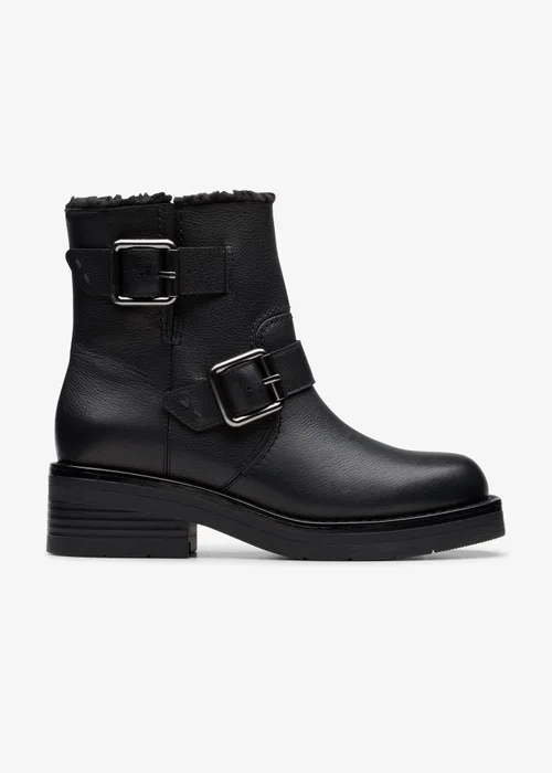 Clarks Womens Black Rebelle Buckle Leather Standard - 3.5 Image 1