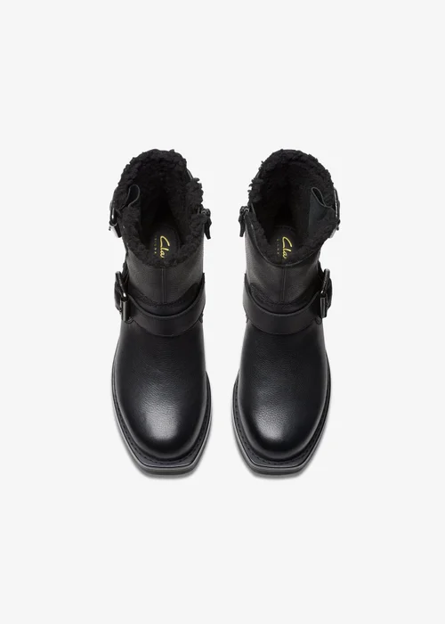 Clarks Womens Black Rebelle Buckle Leather Standard - 3.5 Image 6