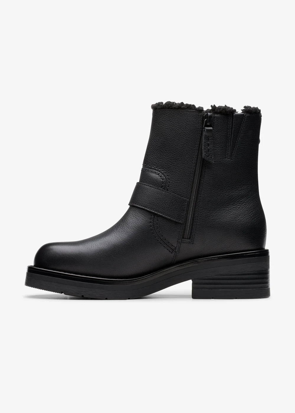 Clarks Womens Black Rebelle Buckle Leather Standard - 3.5 Image 2
