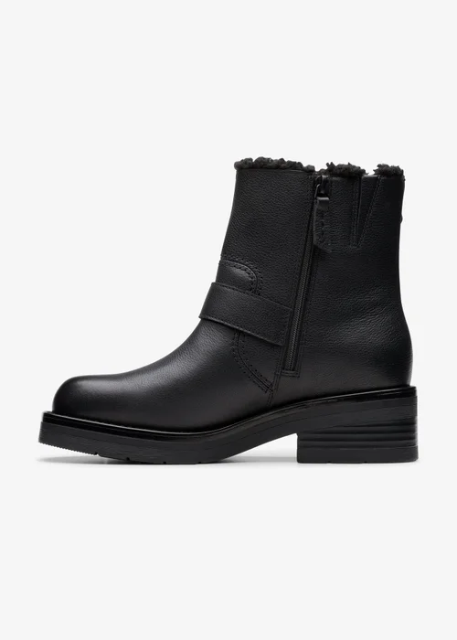 Clarks Womens Black Rebelle Buckle Leather Standard - 3.5 Image 2