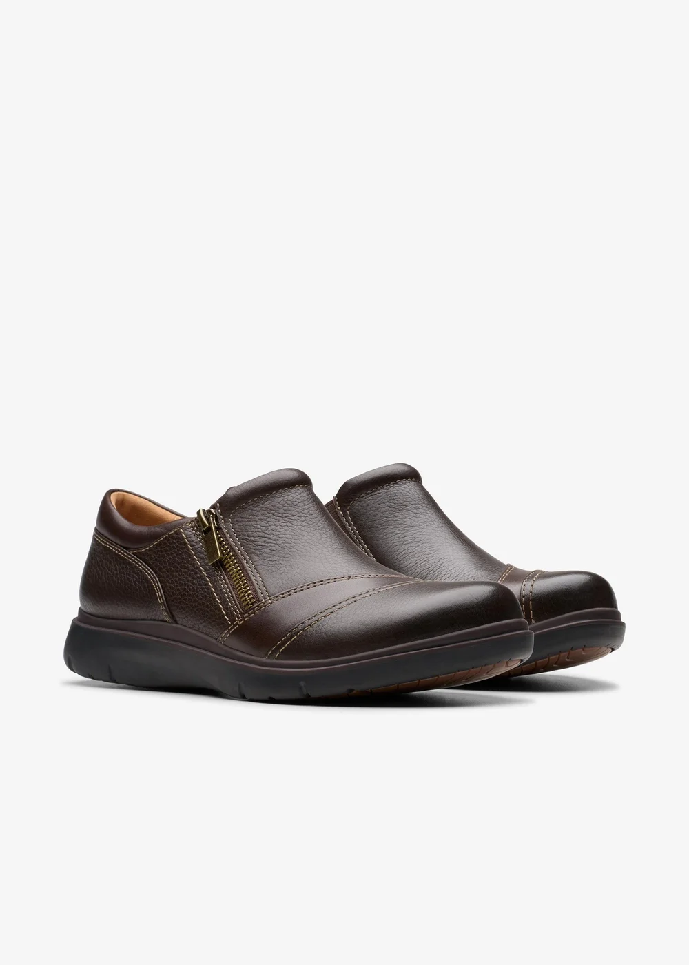 Clarks Womens Brown Certina Pure Leather Wide - 4.5 Image 4