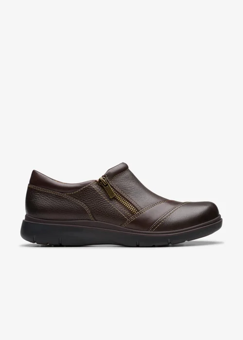 Clarks Womens Brown Certina Pure Leather Wide - 4.5 Image 1
