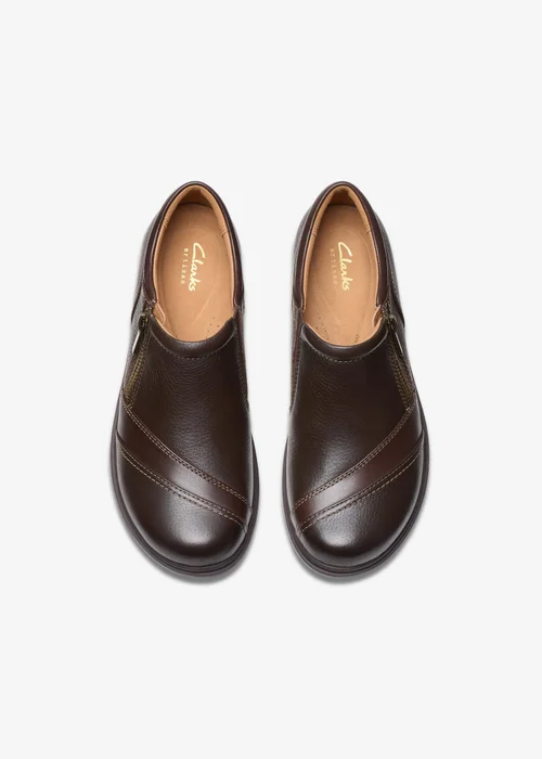 Clarks Womens Brown Certina Pure Leather Wide - 4.5 Image 6