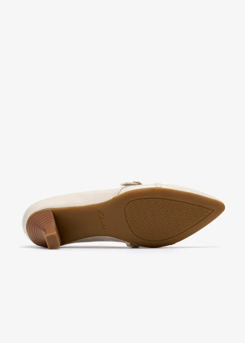 Clarks Womens White Kepley Star Leather Wide - 6 Image 3