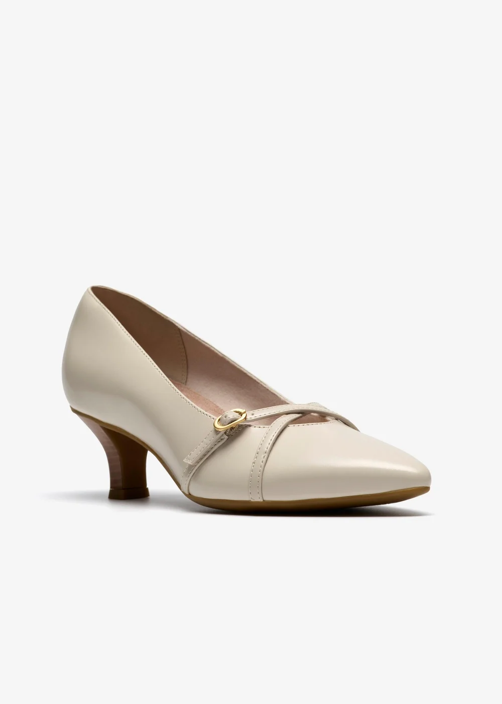 Clarks Womens White Kepley Star Leather Wide - 6 Image 4
