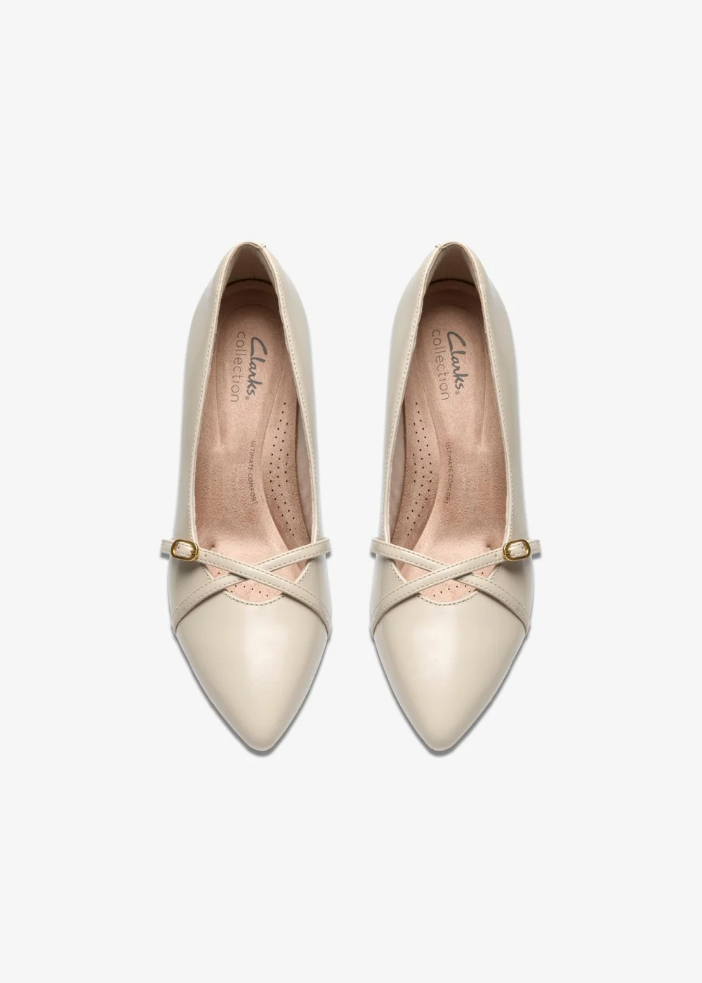 Clarks Womens White Kepley Star Leather Wide - 6 Image 6