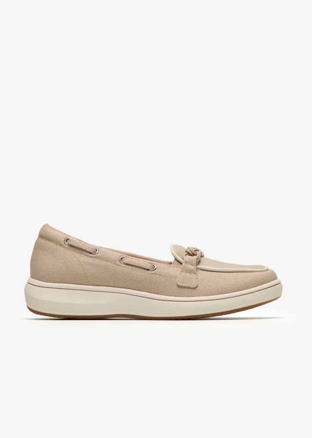 Clarks Cloudsteppers Womens Beige Brinkley Sky Bay Textile Standard