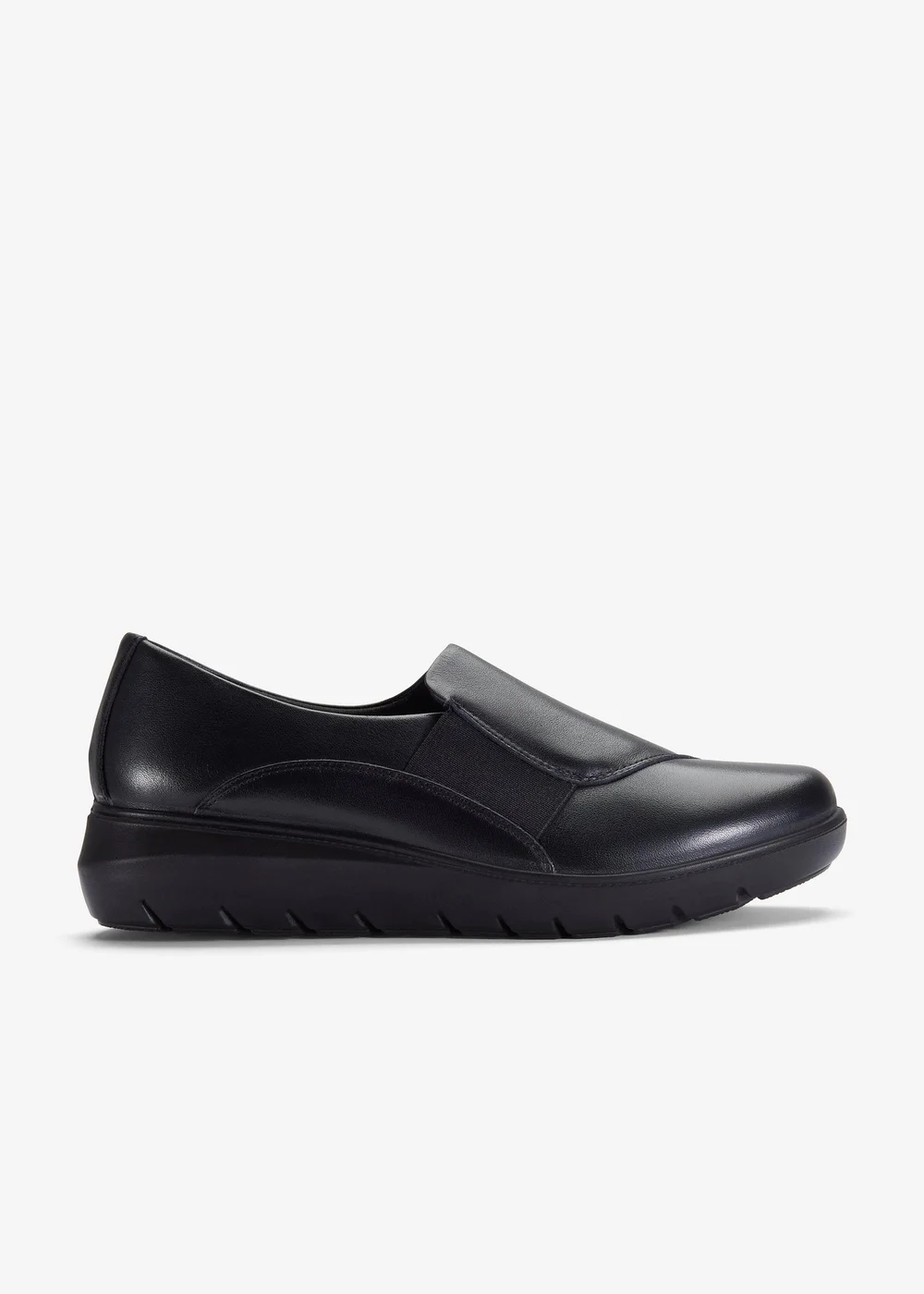Clarks Womens Black Un Bay Step Leather Standard - 6 Image 1