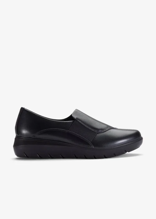 Clarks Womens Black Un Bay Step Leather Standard - 6 Image 1