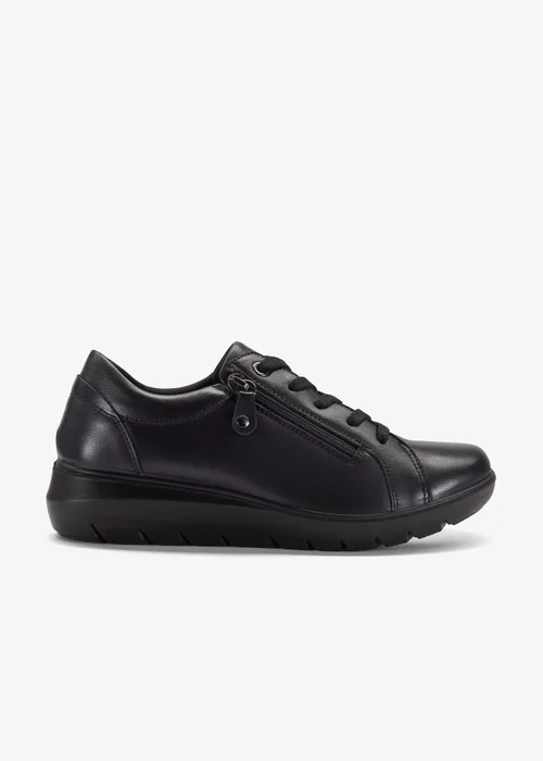 Clarks Womens Black Un Bay Lace Leather Standard - 6 Image 1