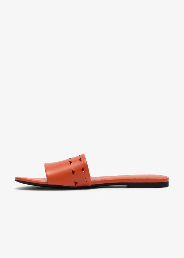 Clarks Womens Orange Kediri Mule Synthetic Standard