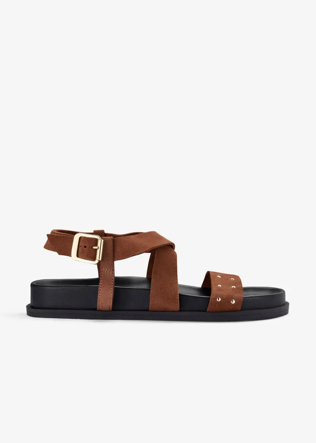 Clarks Womens Brown Zarlea Strap Suede Standard