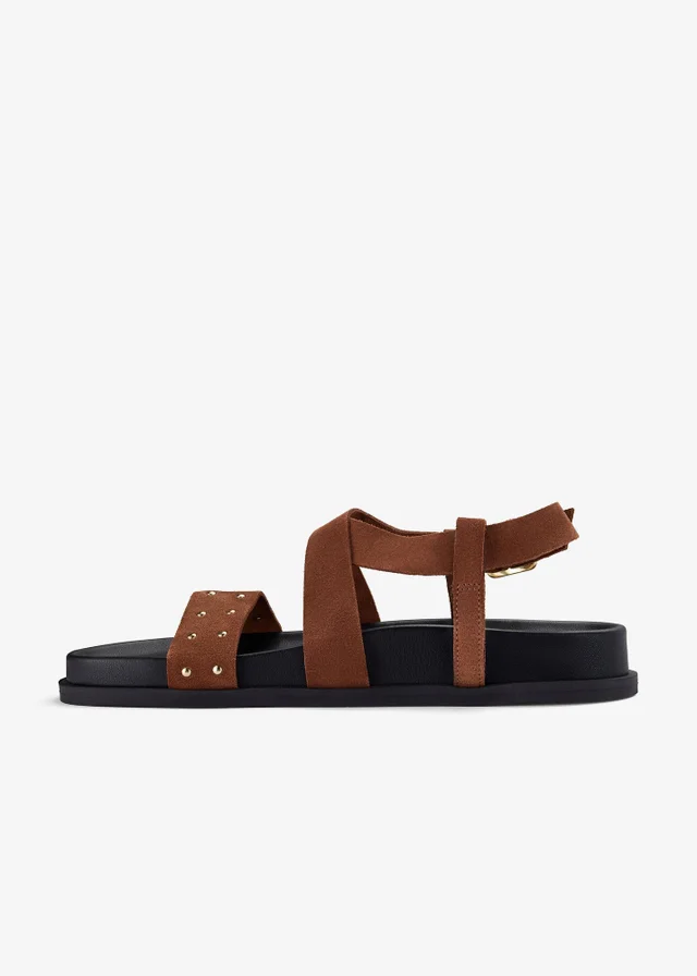 Clarks Womens Brown Zarlea Strap Suede Standard