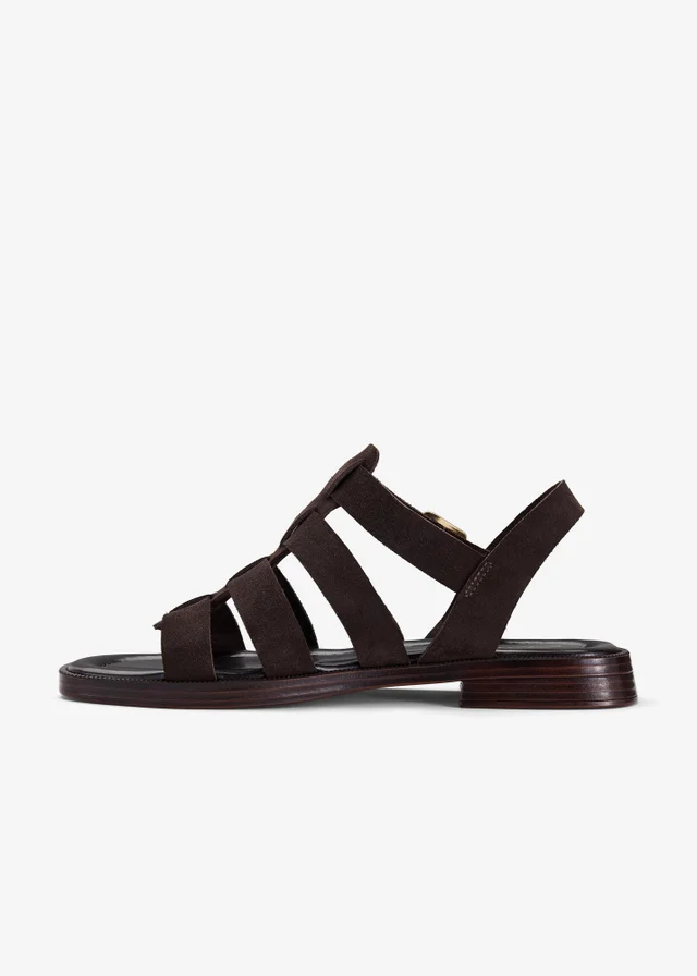 Clarks Womens Brown Tenara Strap Suede Standard