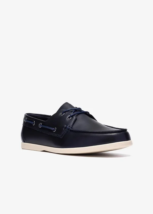 Clarks Mens Blue Ebford Lace Leather Standard - 6 Image 4