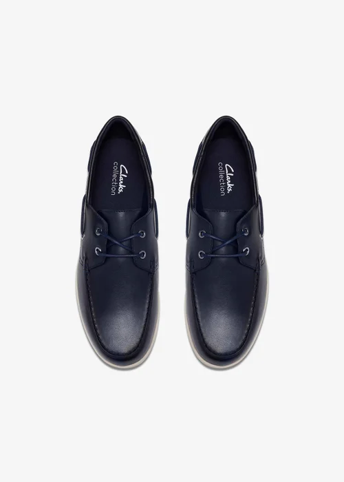 Clarks Mens Blue Ebford Lace Leather Standard - 6 Image 6