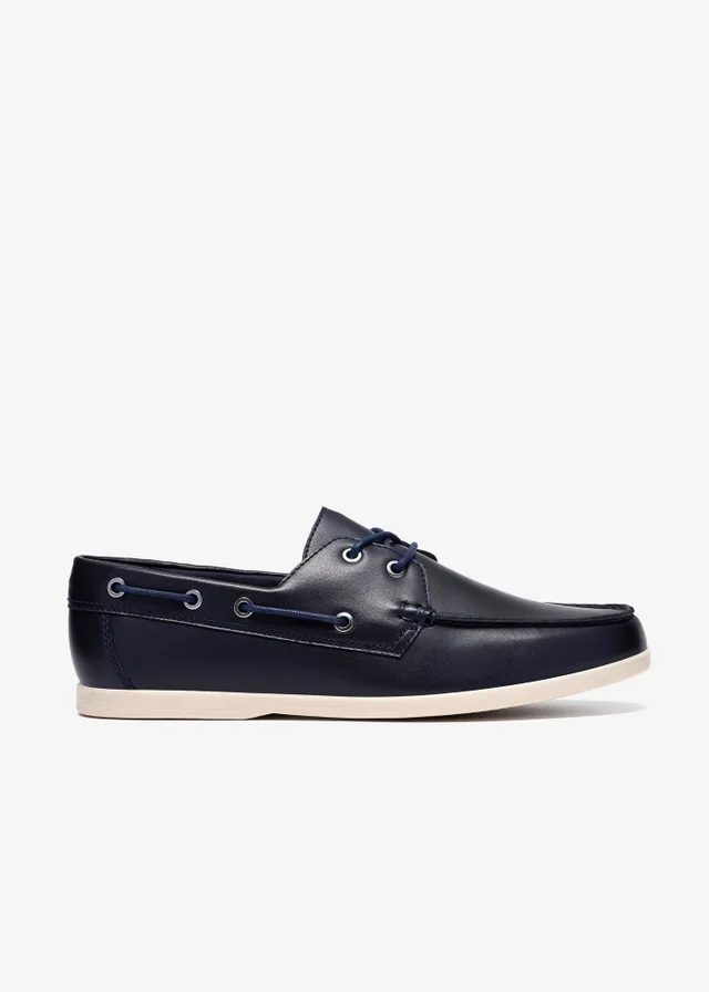 Clarks Mens Blue Ebford Lace Leather Standard