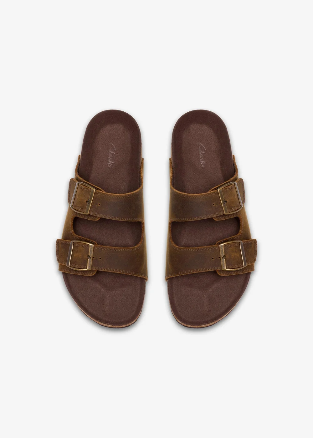 Clarks Mens Brown Wembury Strap Leather Standard - 6 Image 6