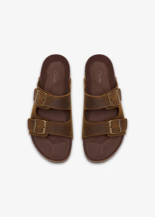 Clarks Mens Brown Wembury Strap Leather Standard - 6 Image 6