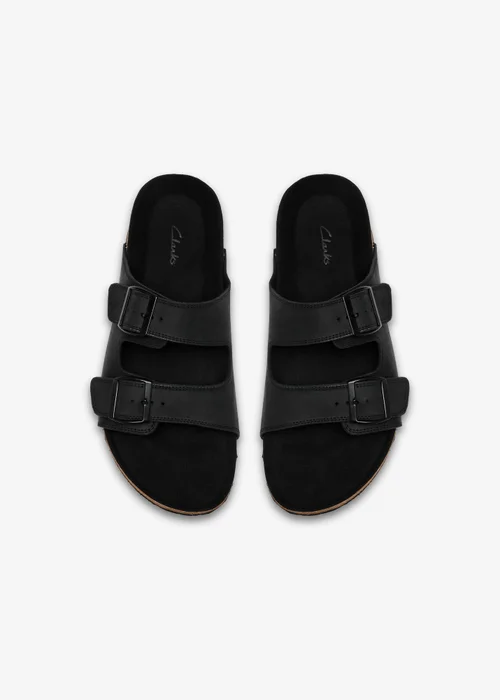 Clarks Mens Black Wembury Strap Leather Standard - 6 Image 6