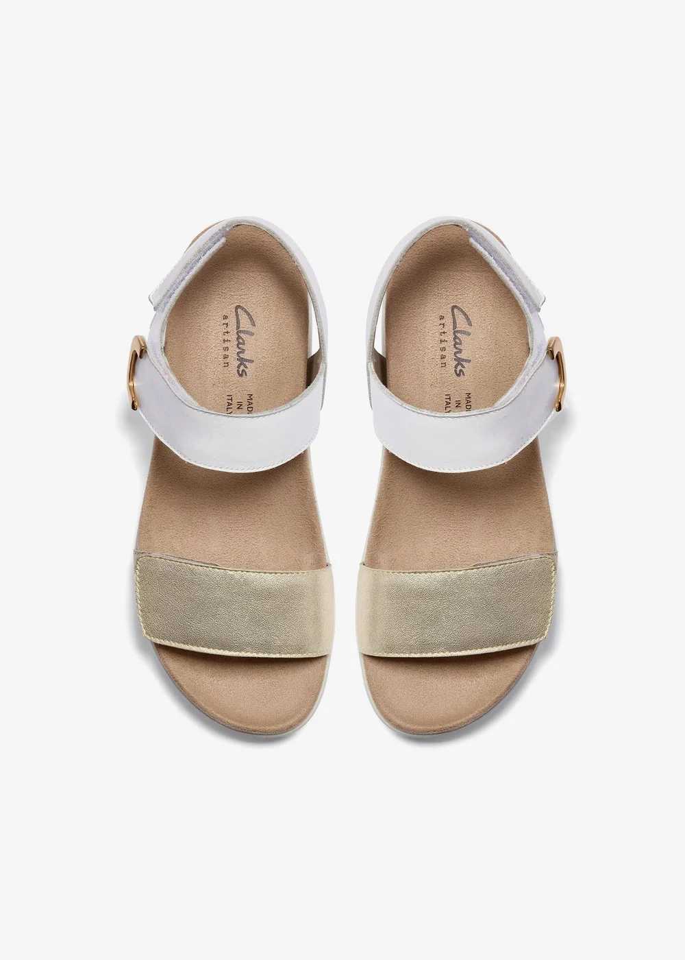 Clarks Womens White Un Sand Strap Leather Standard - 3 Image 6