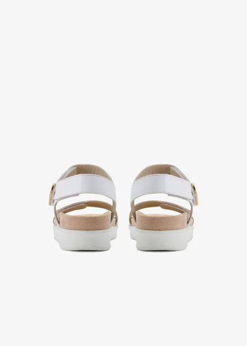 Clarks Womens White Un Sand Strap Leather Standard - 3 Image 4