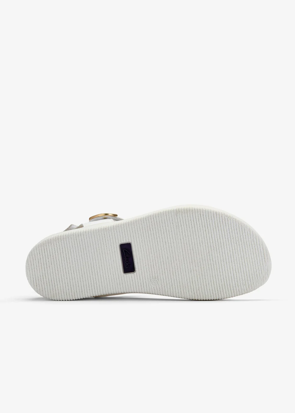 Clarks Womens White Un Sand Strap Leather Standard - 3 Image 3