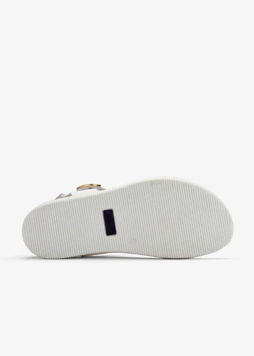 Clarks Womens White Un Sand Strap Leather Standard - 3 Image 3