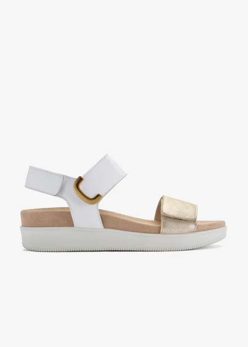 Clarks Womens White Un Sand Strap Leather Standard - 3 Image 1