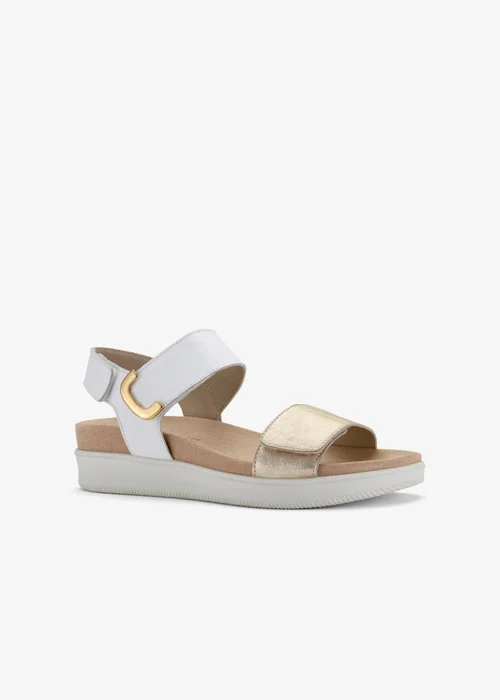Clarks Womens White Un Sand Strap Leather Standard - 3 Image 5