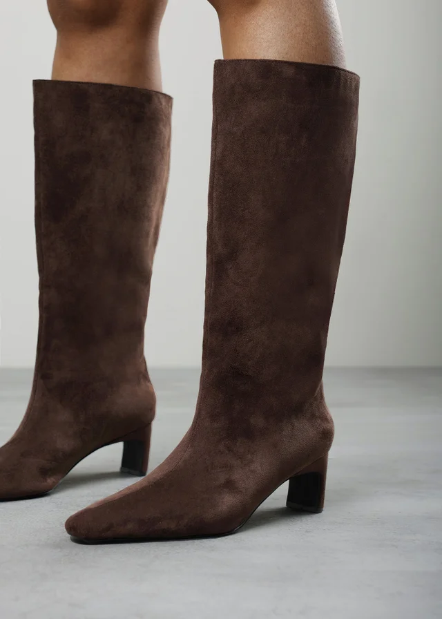 Where's That From Mckinley Dark Brown Knee High Straight Heel Boot