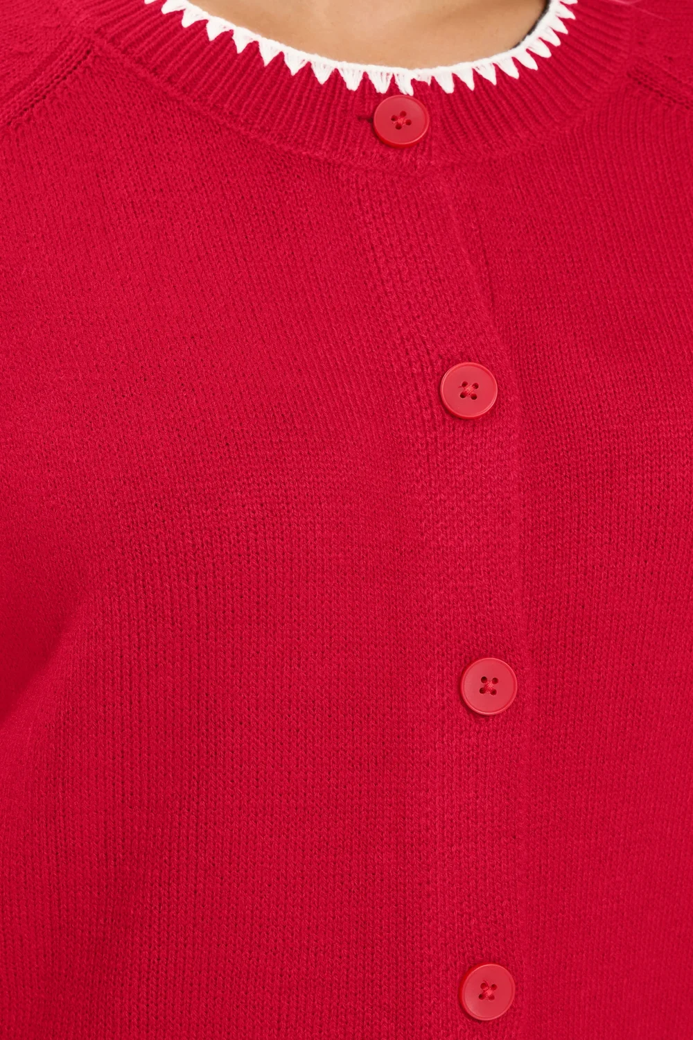 Yours Curve Red Blanket Stitch Cardigan - 14-16 Image 5