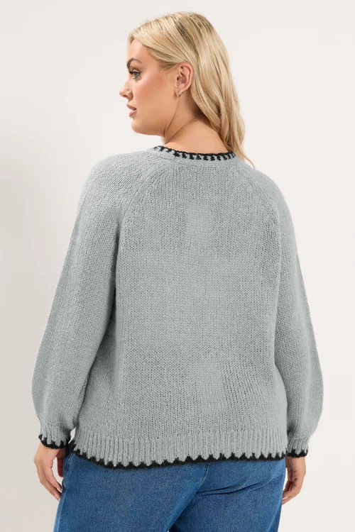 Yours Curve Grey Tie Front Cardigan - 14-16 Image 4