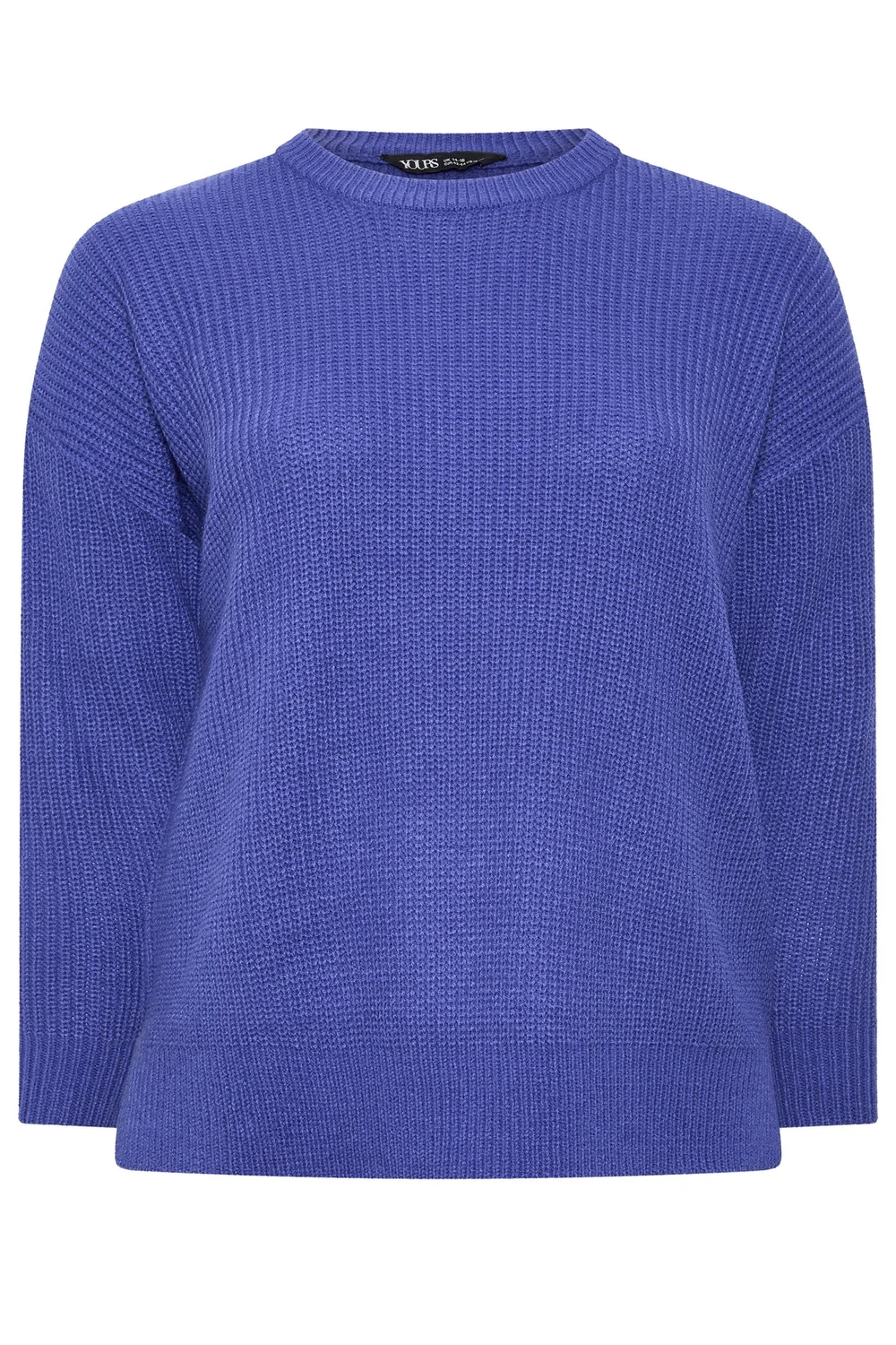 Yours Curve Blue Crew Neck Knitted Jumper - 18-20 Image 5
