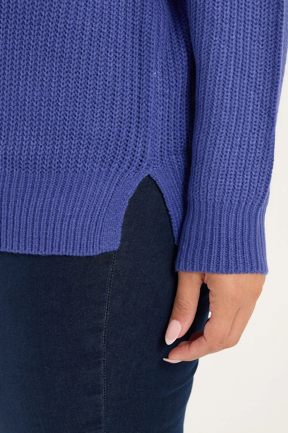 Yours Curve Blue Crew Neck Knitted Jumper - 18-20 Image 4