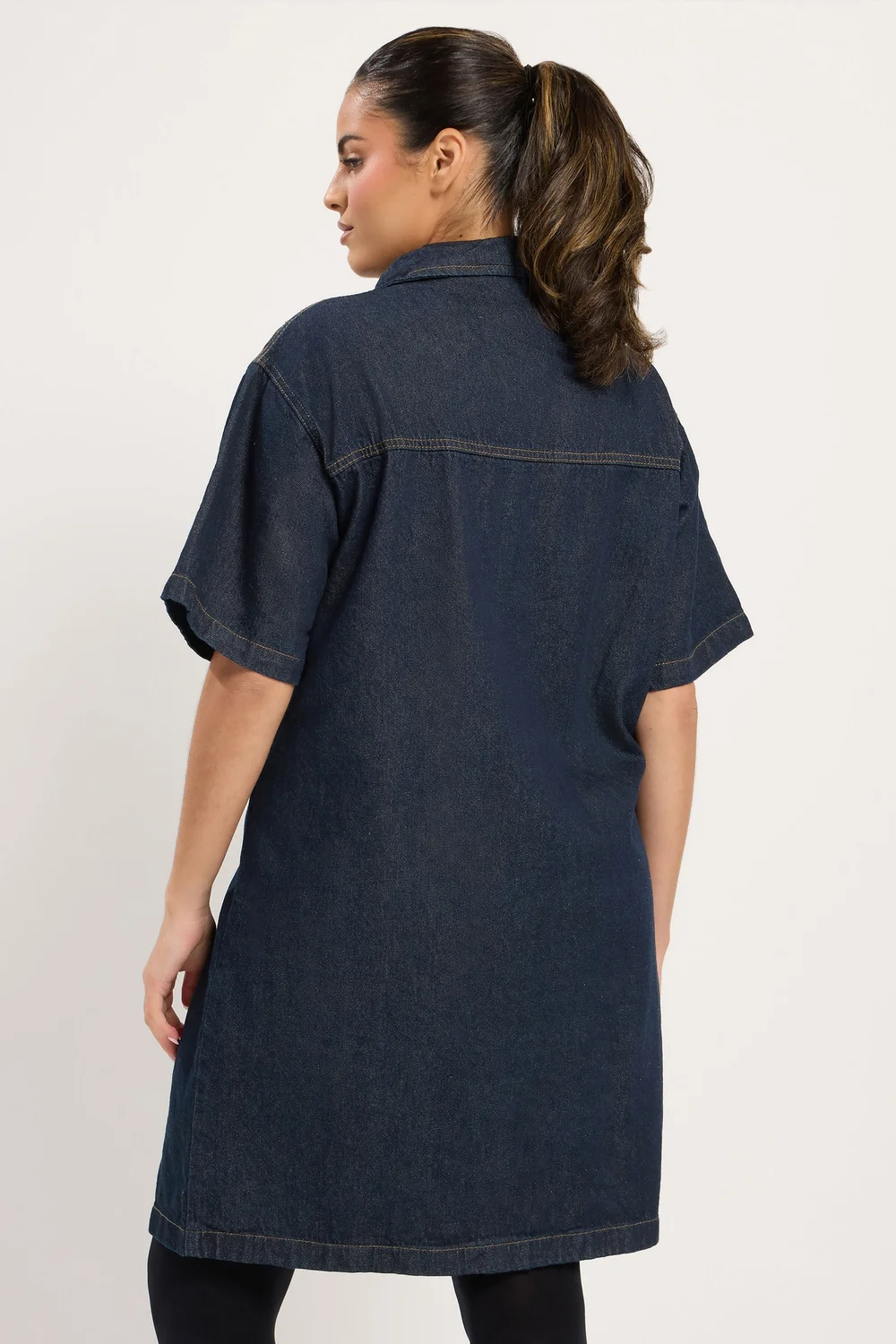 Yours Curve Blue Denim Shirt Dress - 16 Image 4