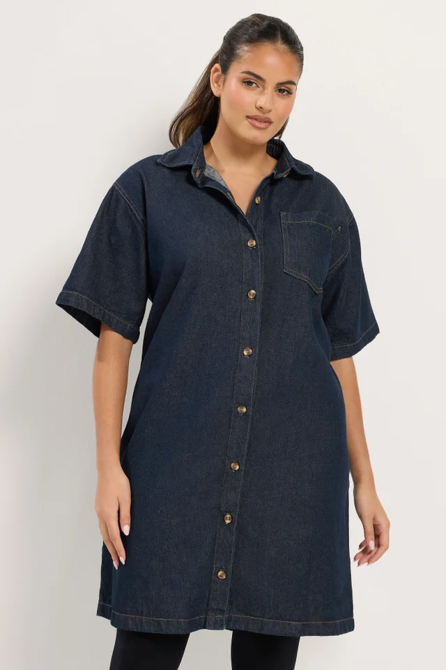 Yours Curve Blue Denim Shirt Dress