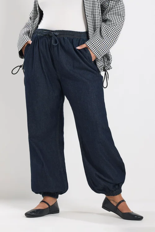 Yours Curve Indigo Blue Balloon Jeans - 12 Image 1