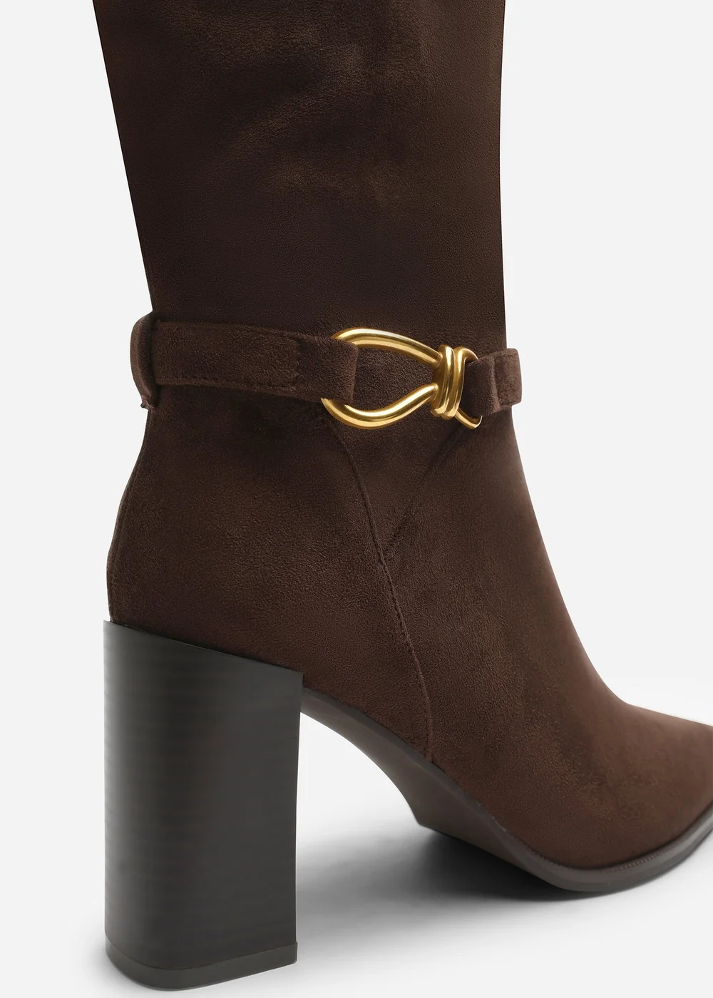 Where's That From Winona Dark Brown Knot Trim Detail Knee High Boots - 8 Image 5