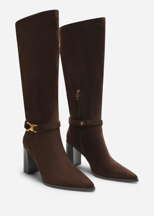 Where's That From Winona Dark Brown Knot Trim Detail Knee High Boots - 5 Image 2