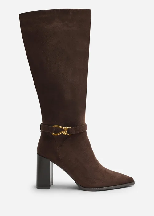 Where's That From Winona Dark Brown Knot Trim Detail Knee High Boots - 5 Image 1