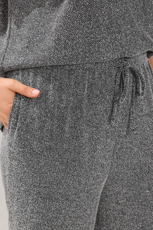 Yours Curve Grey Textured Knit Wide Leg Trousers - 16/L28 Image 4