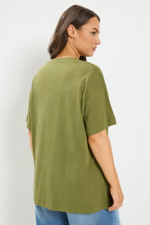 Yours Curve Green Relaxed Longline T-Shirt - 16 Image 3