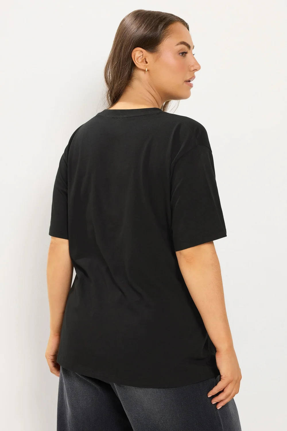 Yours Curve Black Twist Front T-Shirt - 30-32 Image 3