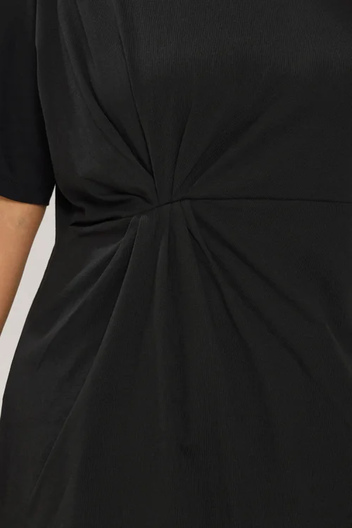 Yours Curve Black Twist Front T-Shirt - 30-32 Image 4