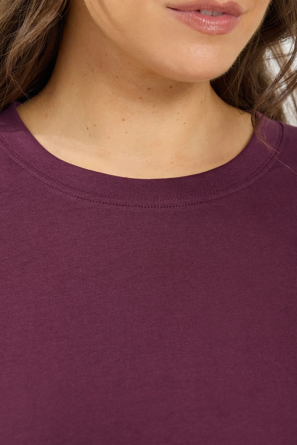 Yours Curve Plum Purple Relaxed Cotton Top - 18 Image 4