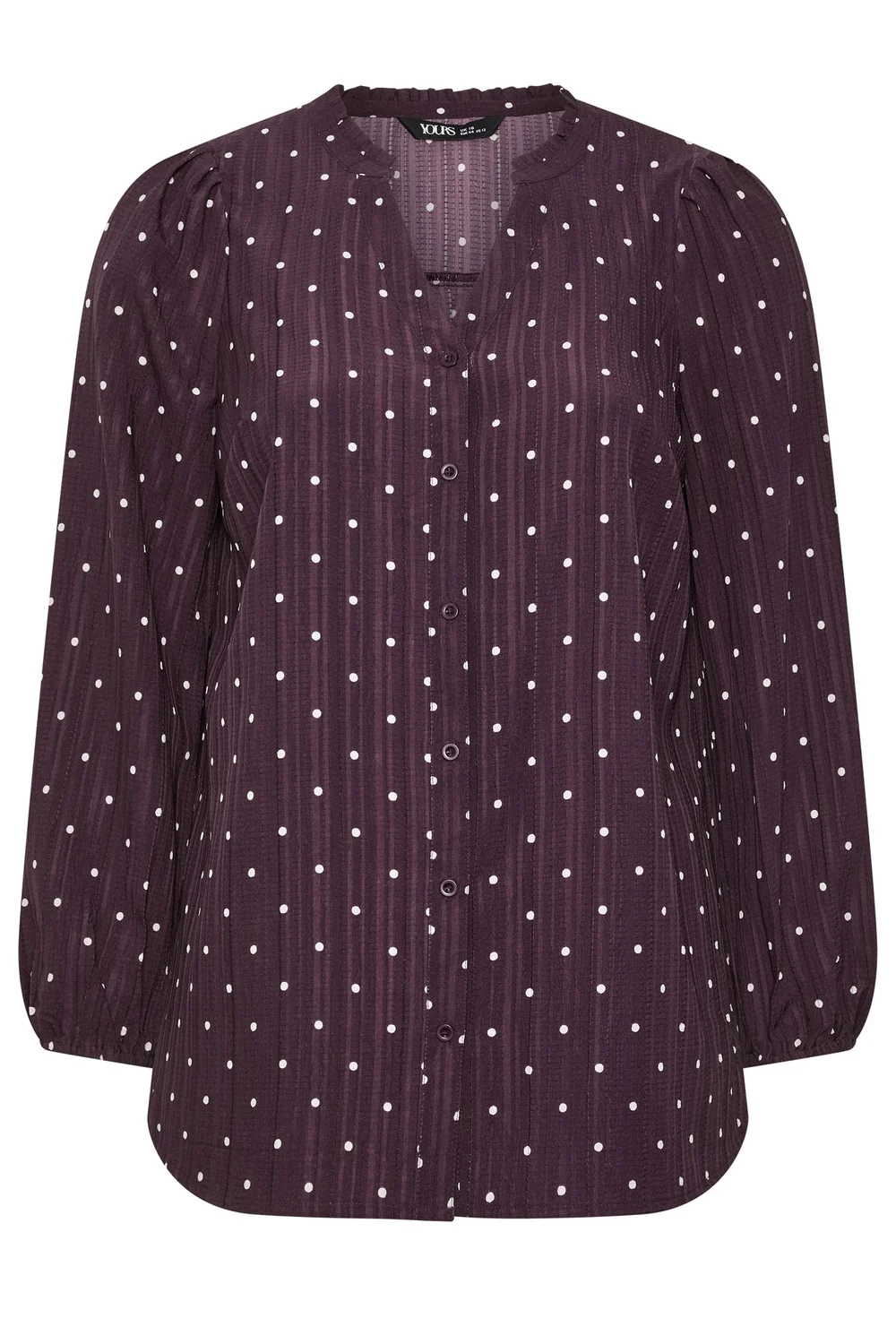 Yours Curve Purple Spot Notch Neck Blouse - 26-28 Image 5