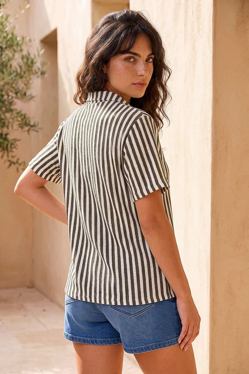 Dusk Olive Relaxed Stripe Shirt - 16 Image 3