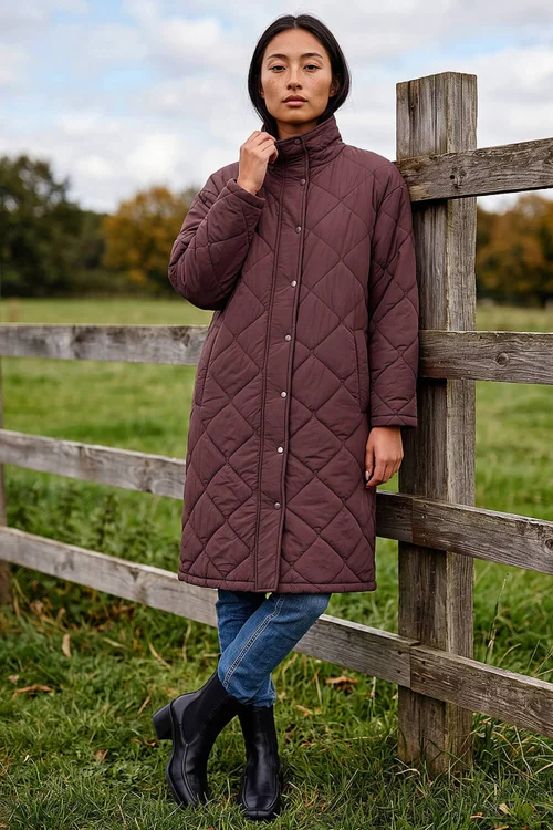 Roman Wine Petite Oversized Puffer Coat - 14 Image 3