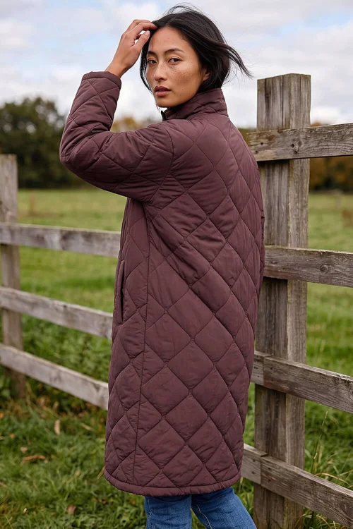 Roman Wine Petite Oversized Puffer Coat - 14 Image 4